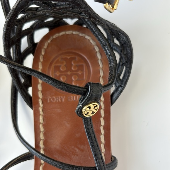 Tory Burch Brooke Leather Gladiator Sandals Black - Picture 3 of 7